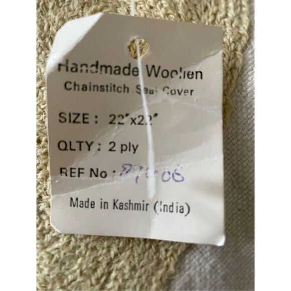 Vintage Handmade Chain Stich Embroidery Seat Upholstery Cover Zebra - Picture 6 of 6